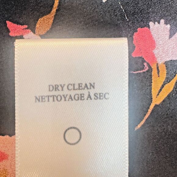 A.L.C. Carla Floral 100% Silk Wrap Floral Black Pink Ruffle Cuffs Blouse Size S - Picture 15 of 16